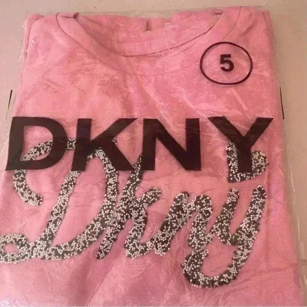 DKNY Girls' Fashion Long Sleeve T-Shirt Love Pink Heather Size 6x and 5T - Picture 9 of 9